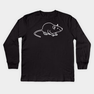 Minimal Ghost Rat Kids Long Sleeve T-Shirt